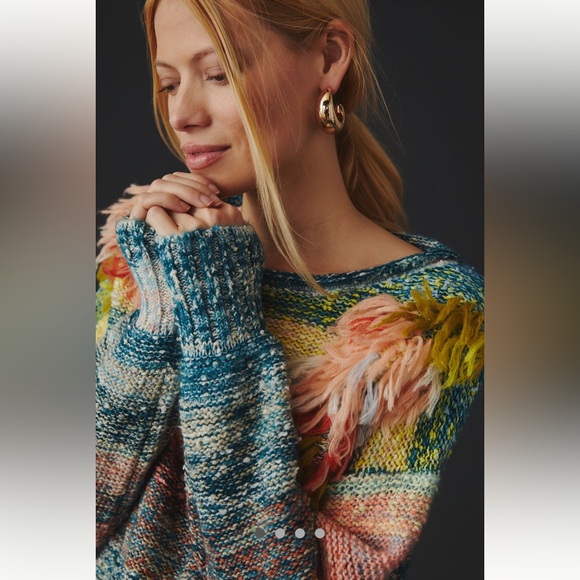 Anthropologie NWT Embellished Ombre Sweater size M. - Picture 2 of 9